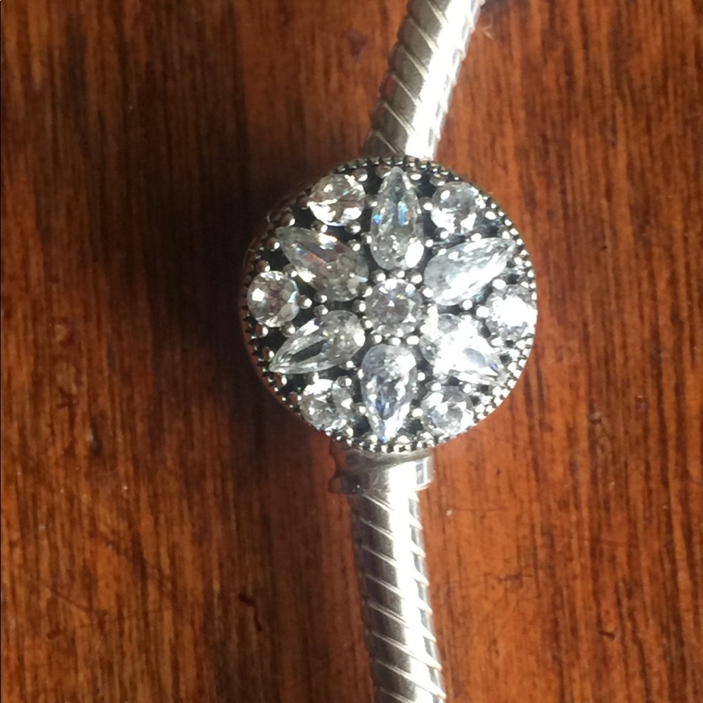 Crystal Clear CZ Abstract Round Pandora Charm